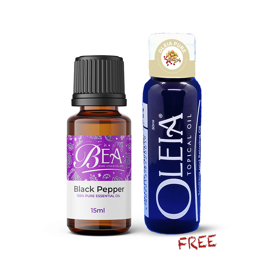 Black Pepper Pure Essential Oil 15ml + Oleia Pure 20ml-Oleia Oil