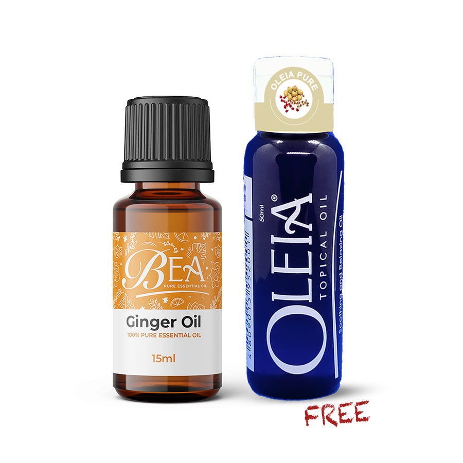 Ginger Pure Essential Oil 15ml + Free Oleia Pure 20ml-Oleia Oil