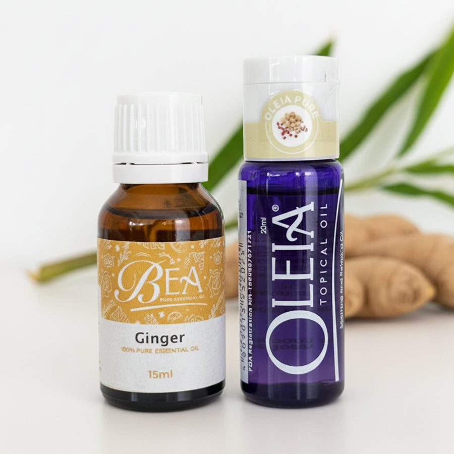 Ginger Pure Essential Oil 15ml + Free Oleia Pure 20ml